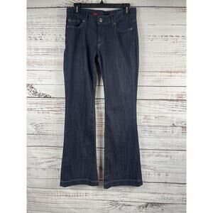 Express Jeans Women's SZ 4 Tall EVA Fit & Flare Dark Wash Stretch Denim Mid Rise